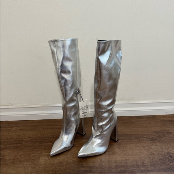 Zara Shoes - Zara Silver Knee-High Women's Boots